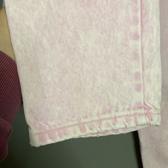 90s Pink Acid Wash Levi's High Waist 573s Pinup Jeans Relaxed Fit Tapered Leg - Picture 10 of 16